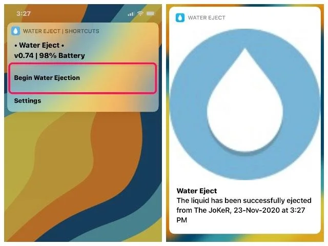 Bagaimana untuk mengeluarkan air daripada pembesar suara iPhone menggunakan Pintasan Siri