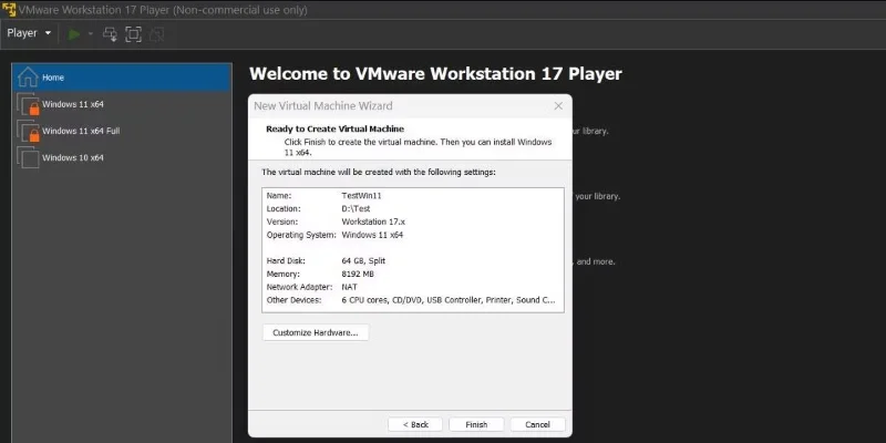 Instructies voor het installeren van Windows 11 op een virtuele machine, het installeren van Windows 11 op VMware