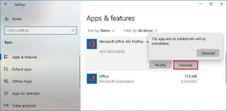 Bagaimana untuk menyahpasang Microsoft 365 Office pada Windows 10