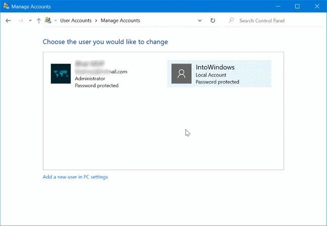 Bagaimana untuk mengalih keluar atau menukar kata laluan akaun tempatan dalam Windows 10