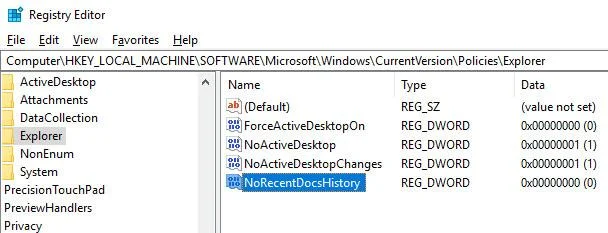Bagaimana untuk mematikan paparan item dan tempat yang baru dilawati dalam Windows 10