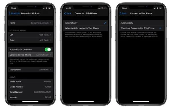 Cara mematikan ciri penukaran peranti automatik AirPods