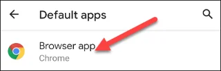Choisissez l'application de navigateur