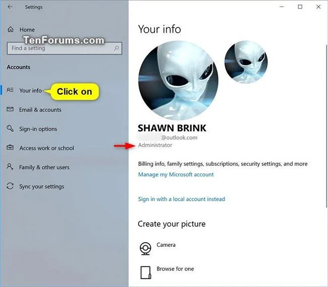 Windows 10'da hesap türü nasıl belirlenir