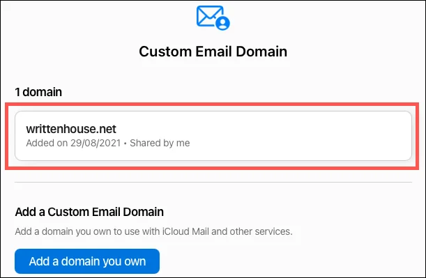 Arahan untuk menyediakan domain e-mel tersuai pada iCloud