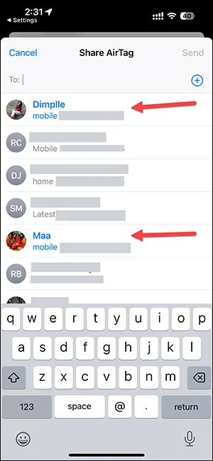 Cara berkongsi AirTag dengan orang lain pada iPhone