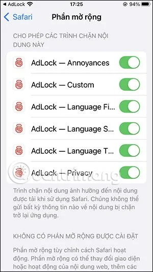Cara menggunakan AdLock untuk menyekat iklan pada Safari iPhone