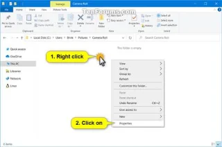 Windows 10でカメラロールフォルダーのデフォルトの場所を変更または復元する方法