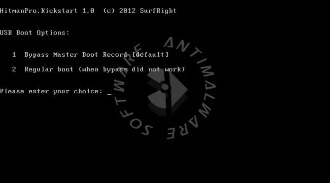 Arahan untuk menggunakan HitmanPro.Kickstart untuk memulakan komputer yang dijangkiti virus