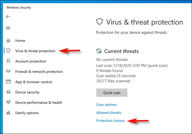 Windows Defender'ın bilgisayarınızda hangi kötü amaçlı yazılımları bulduğunu nasıl görebilirsiniz?