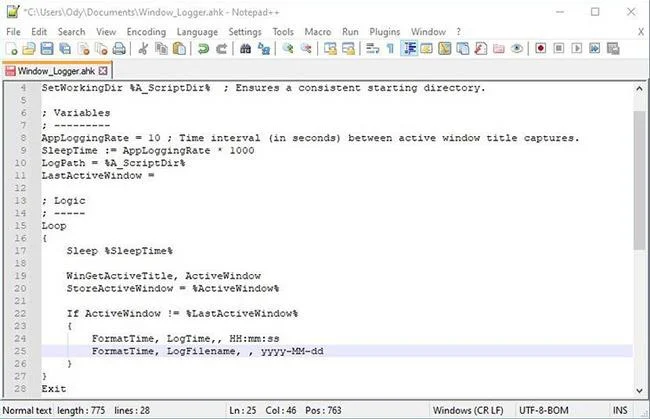Cara membuat aplikasi penjejakan masa pada Windows dengan AutoHotKey