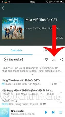 Cómo descargar la lista de reproducción completa de Nhaccuatui a tu teléfono