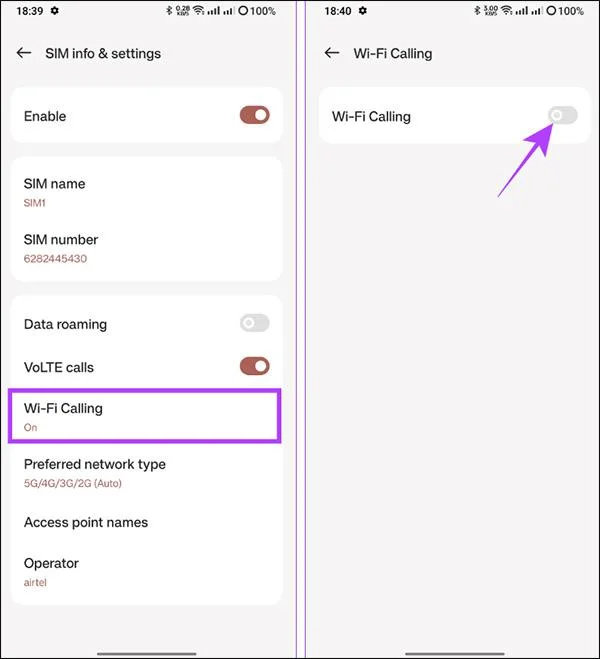 Cómo desactivar la función de llamadas WiFi en Android
