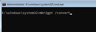 Bagaimana untuk menukar struktur pemacu MRB kepada GPT dalam Windows 10