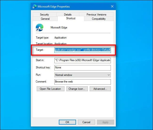 Как всегда запускать Microsoft Edge в режиме InPrivate в Windows 10