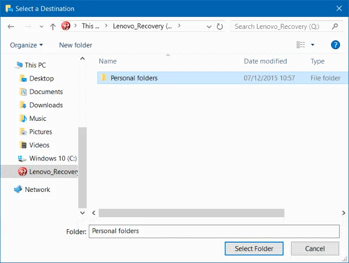 Windows 10 でデスクトップ、ダウンロード、ドキュメントを別のドライブに移動する