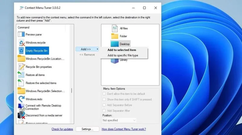Cara membuat pintasan untuk membersihkan Tong Kitar Semula pada Windows 10/11