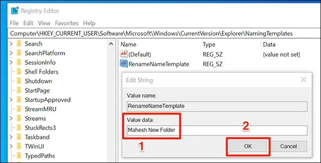 Bagaimana untuk menukar nama Folder Baharu lalai bagi folder yang baru dibuat dalam Windows 10