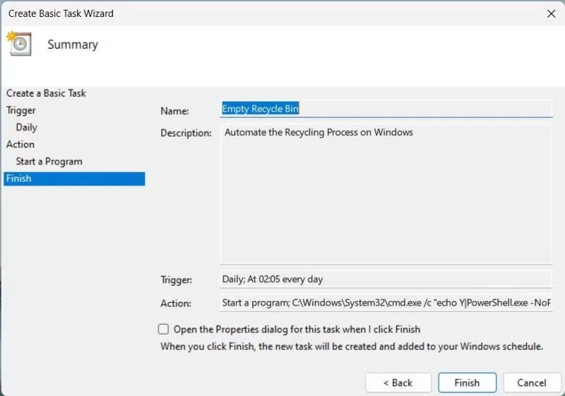 Kosongkan Tong Kitar Semula secara automatik pada Windows
