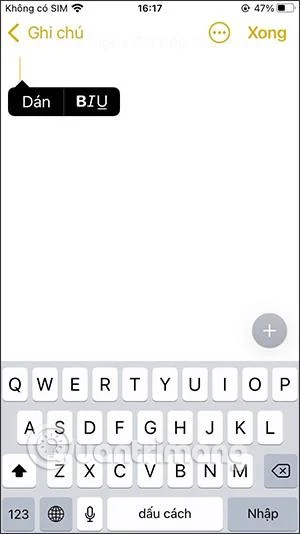 Coller des liens copiés sur Safari iPhone
