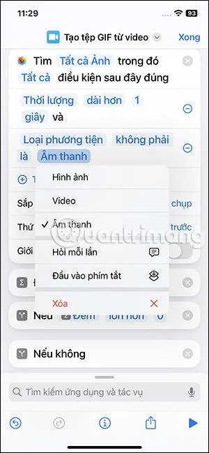 Arahan untuk menukar video kepada GIF pada iPhone