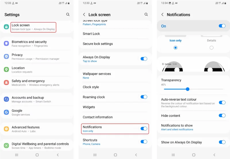 Disattivare notifiche schermata di blocco