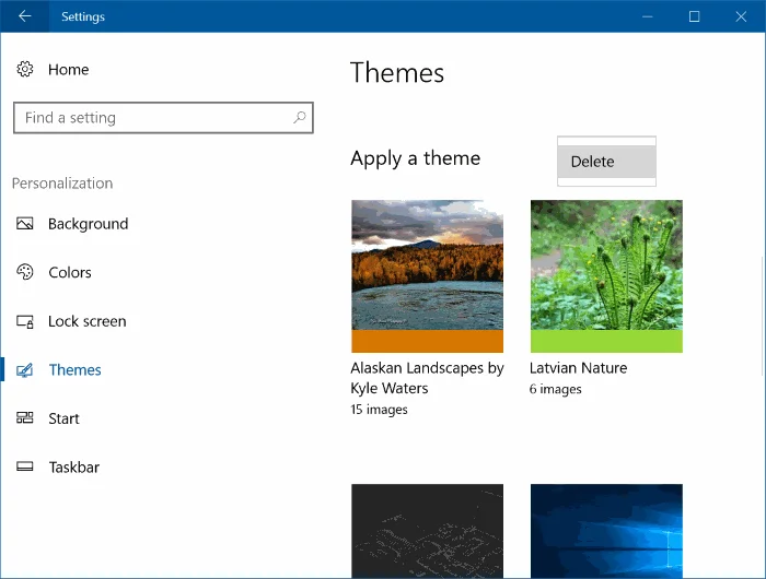 3 cara untuk memadam tema yang dipasang pada Windows 10