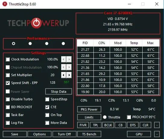 Arahan undervolt mengurangkan suhu CPU