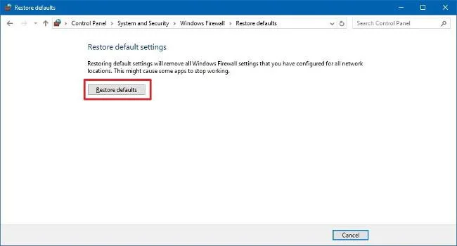 Arahan untuk mengendalikan dan membetulkan masalah firewall dalam Windows 10