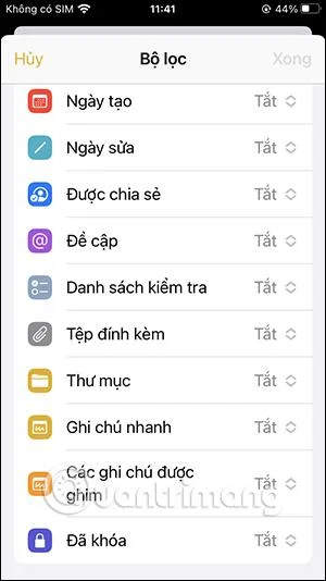 Cara menggunakan folder pintar dalam Nota iPhone