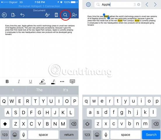 Encuentra palabras específicas en páginas web con iOS y Android