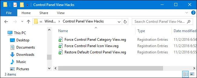 Tukar paparan lalai Panel Kawalan pada komputer Windows