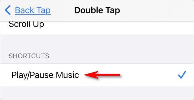 Bagaimana untuk menyediakan untuk memainkan atau menjeda muzik dengan mengetik pada bahagian belakang iPhone