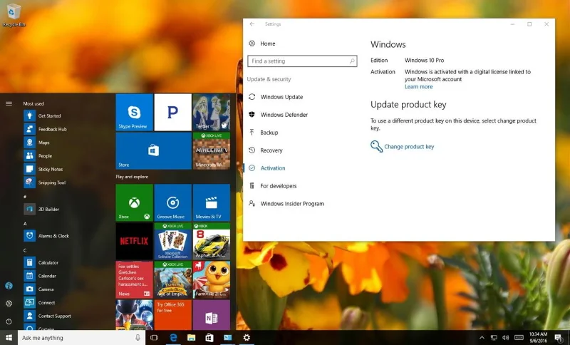 Инструкции по привязке ключа продукта Windows 10 к учетной записи Microsoft