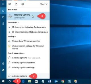 Arahan untuk menyembunyikan fail dan folder dalam Carian Windows 10