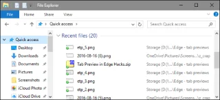 Dosya Gezgini Windows 10da Son Dosyalar arama geçmişini temizleme