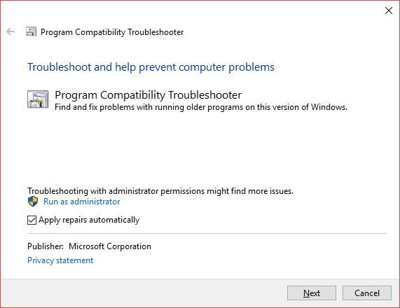 Bagaimana untuk menjalankan permainan dan perisian lama pada Windows 10