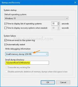 3 cara konfigurasi untuk mencipta BSOD crash dump pada Windows