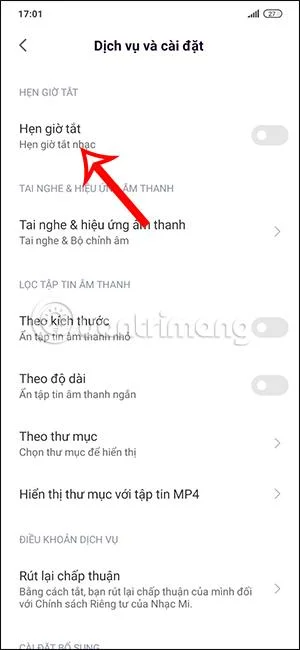 Istruzioni per impostare un timer per disattivare la musica sui telefoni Xiaomi