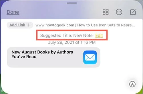 Ringkasan cara menggunakan Nota Pantas pada iPad