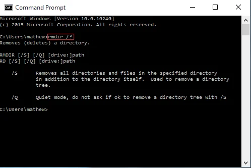 Windows'ta büyük klasörleri silmek için CMD'yi kullanın