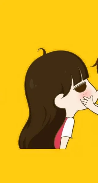 Kertas dinding pasangan yang sangat comel untuk telefon