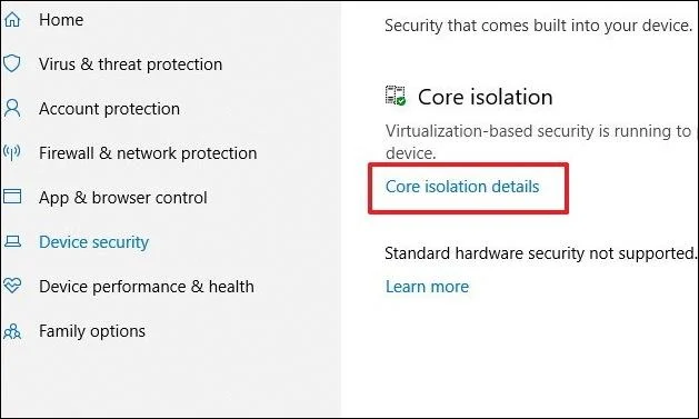 Bagaimana untuk mendayakan perlindungan pengasingan teras pada Windows 10