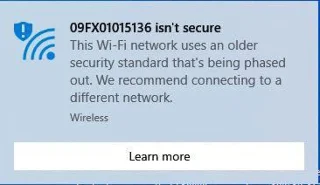De fout Uw Wi-Fi-netwerk is niet beveiligd op Windows repareren