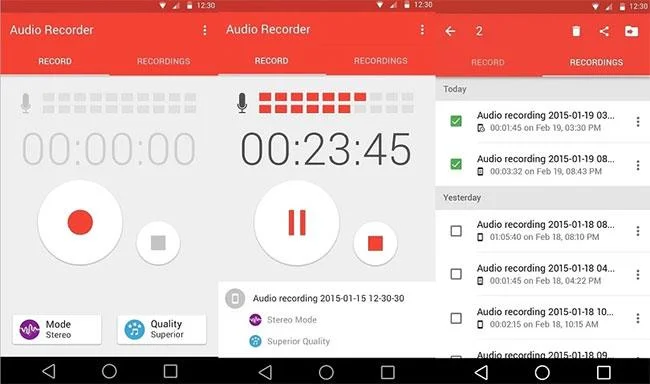 Apl rakaman terbaik untuk Android
