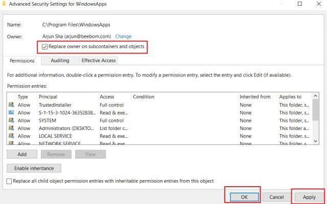 Bagaimana untuk mengakses folder WindowsApps pada Windows 10?