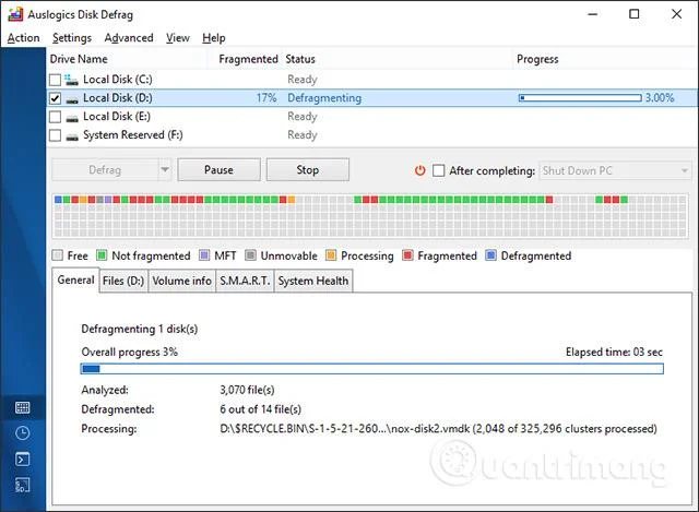 Cara menggunakan Auslogics Disk Defrag untuk menyahpecah cakera keras
