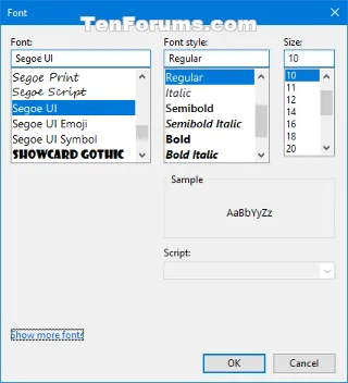 Windows 10でレジストリエディタのフォントを変更する方法