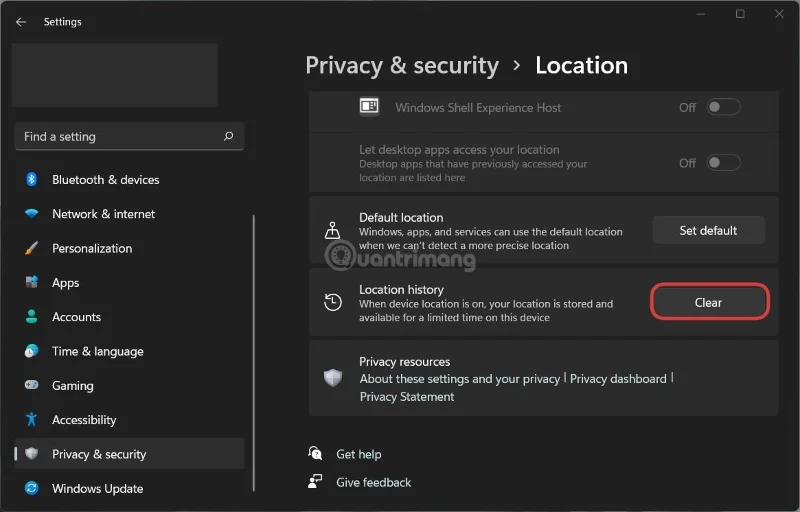 Windows 11'de konum geçmişi nasıl silinir