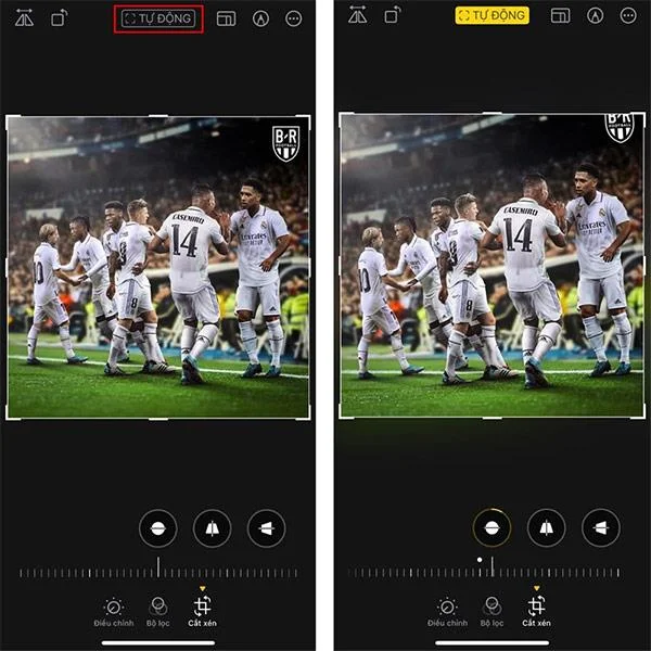 Arahan untuk mengedit foto automatik pada iPhone